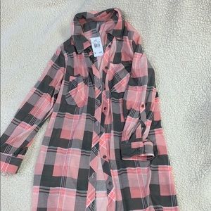 Flannel t-shirt dress